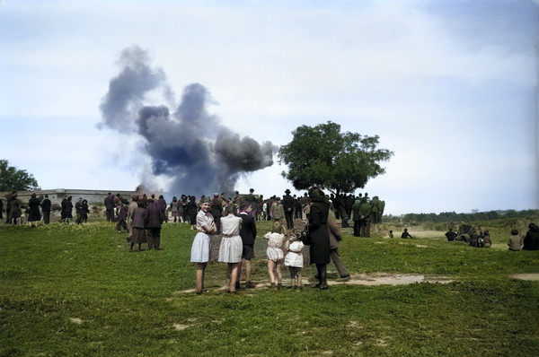Montpellier vers 1945 . Le polygone .  Tirs de mines  